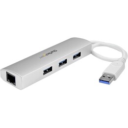 HUB STARTECH 3 PORTS USB 3.0 + RJ45 SILVER