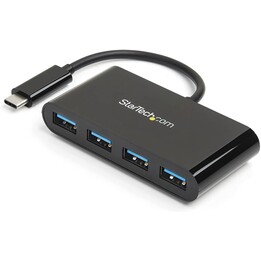 HUB STARTECH USB-C 4 PORTS USB 3.0 SCHWARZ