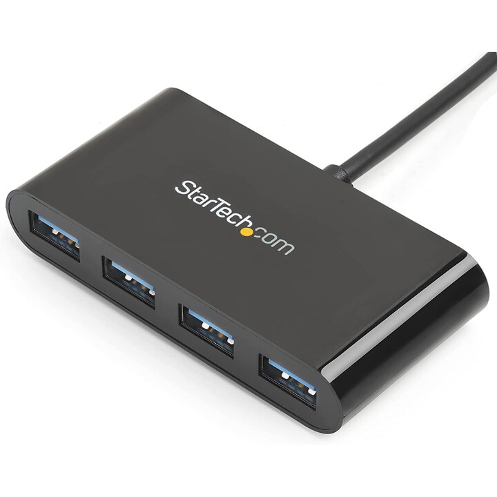 HUB STARTECH USB-C 4 PORTAS USB 3.0 PRETO