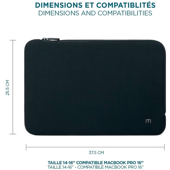 MOBILIS Schwarz E & GRAUE LAPTOP-TASCHE 14-16