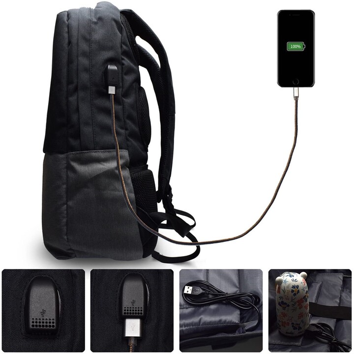 EWENT URBAN BACKPACK SAC A DOS PORTABLE 17.3" + PORT USB NOIR