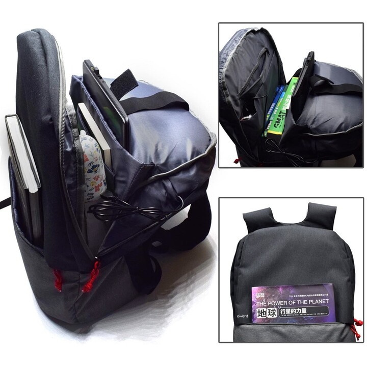 EWENT URBAN BACKPACK SAC A DOS PORTABLE 17.3" + PORT USB NOIR