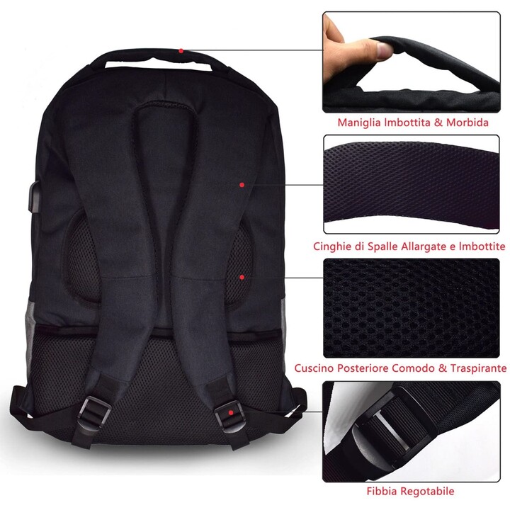 EWENT URBAN BACKPACK SAC A DOS PORTABLE 17.3" + PORT USB NOIR
