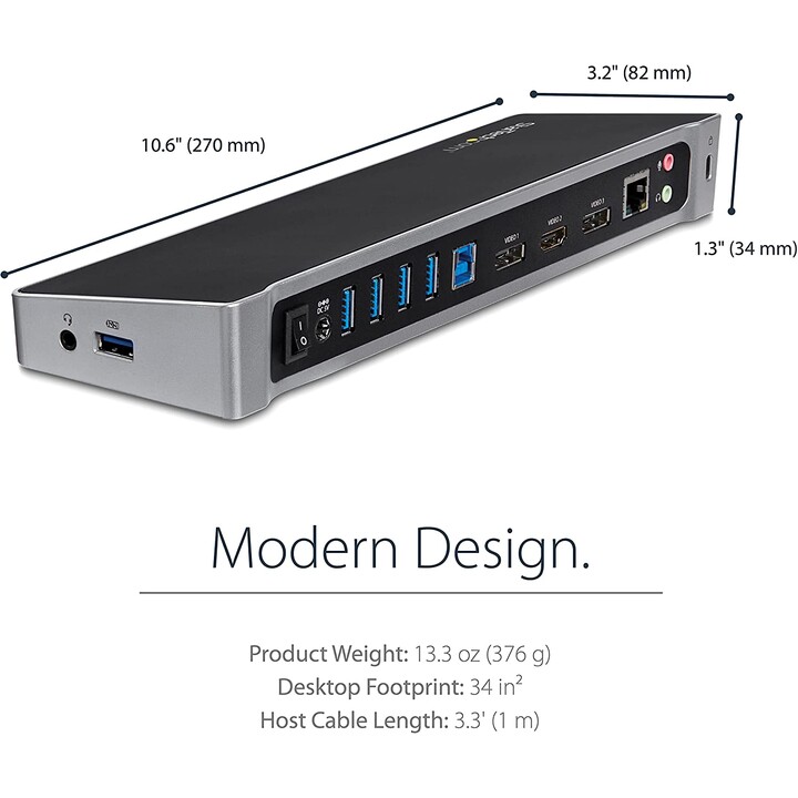 PORTA REPLICADORA STARTECH HDMI USB 3.0 + 2XDP 4K + 5XUSB 3.0 + RJ45
