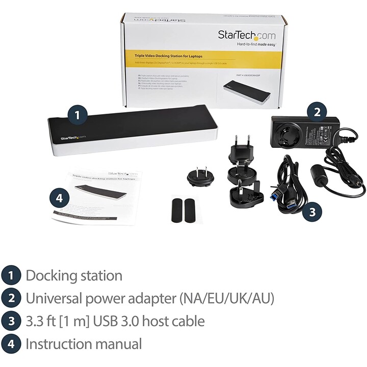 PORTA REPLICADORA STARTECH HDMI USB 3.0 + 2XDP 4K + 5XUSB 3.0 + RJ45