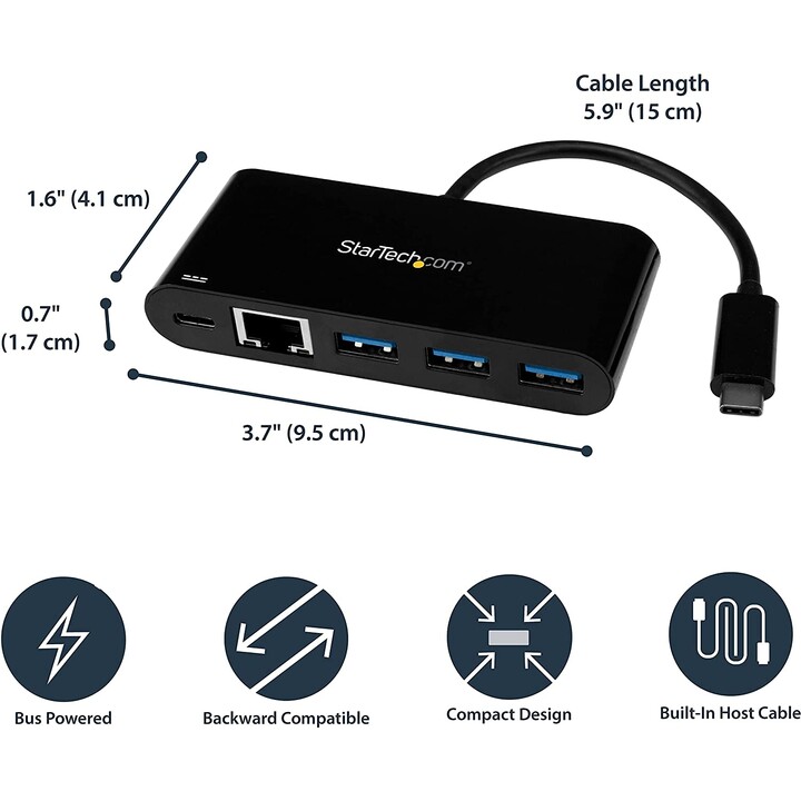 STARTECH RJ45 + 3XUSB USB-C REPLIKATOR PORT
