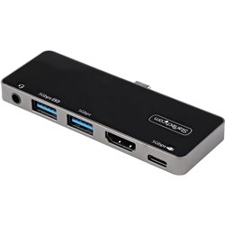 STARTECH HDMI USB-C PORT REPLICATOR + 2XUSB 3.0 + USB-C + JACK