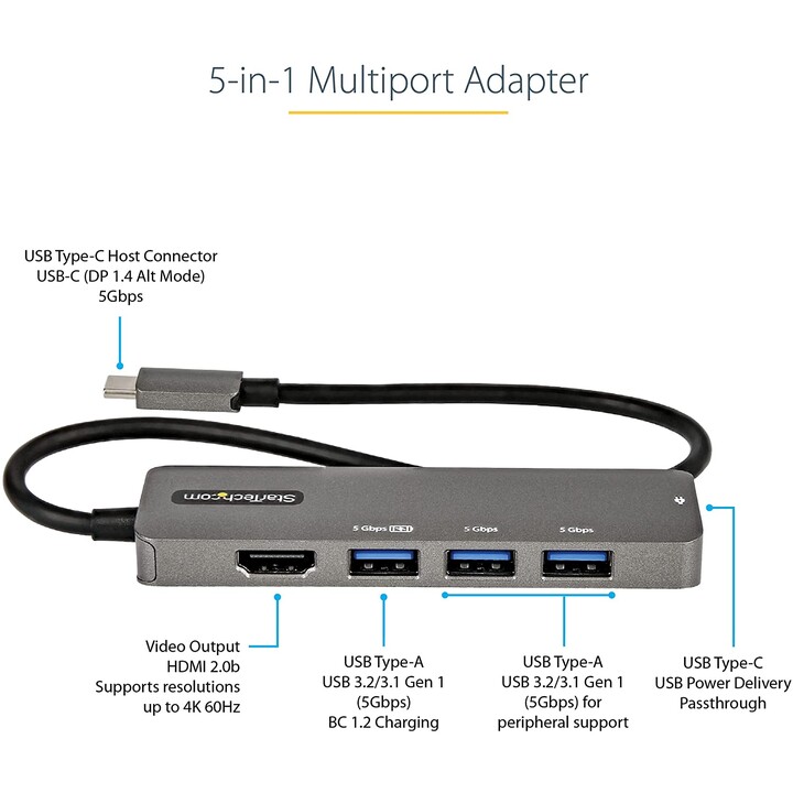 Startech HDMI + 3x USB 3.0 + USB-C Port Replicator