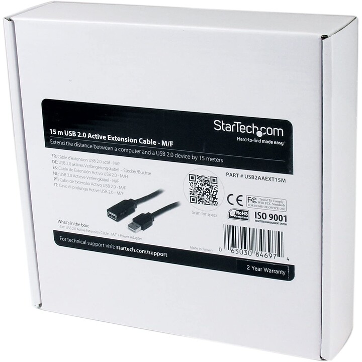 CABLE STARTECH USB 2.0 A MACHO / A HEMBRA 15M ACTIVO