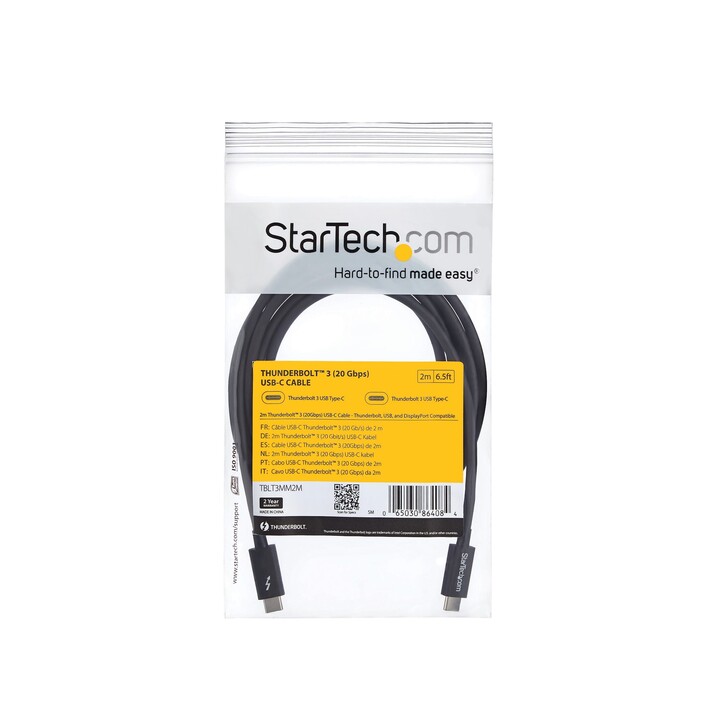 CABLE STARTECH THUNDERBOLT 2M NOIR