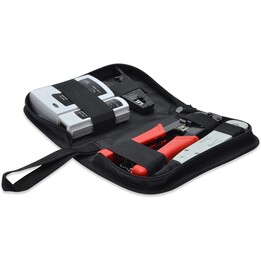 DIGITUS DN-94022 Netzwerk-Werkzeugset mit LAN-Tester, Crimpzange, Schneid- und Abisolierwerkzeug, LSA und Tasche