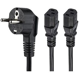 STARTECH.com PXT101YEU2M Câble d’alimentation Schuko CEE7 vers 2x C13, noir