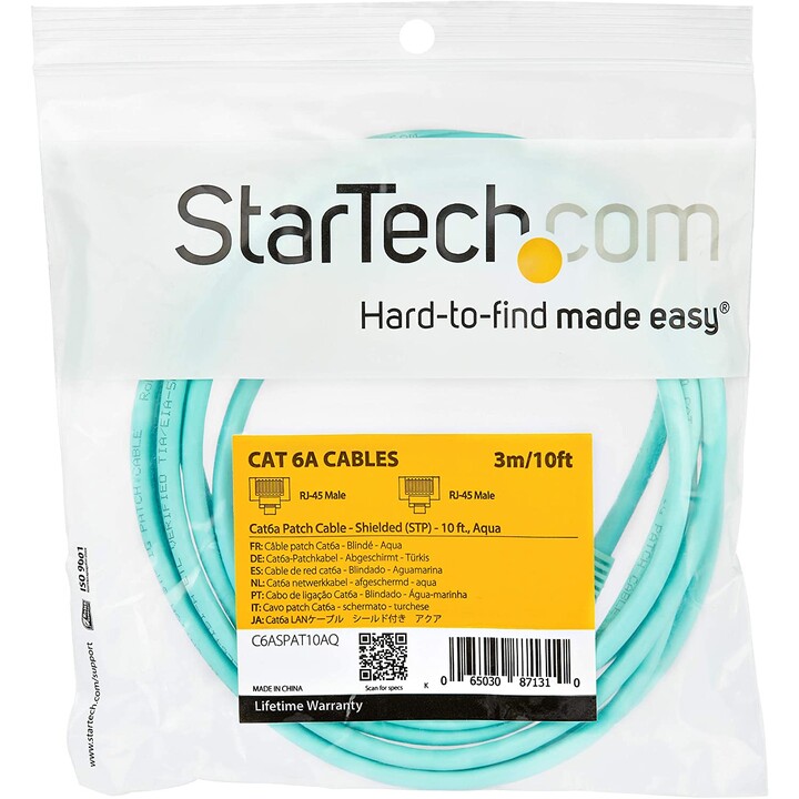 CABO STARTECH VERMELHO RJ45 CAT 6 10M AQUA AZUL