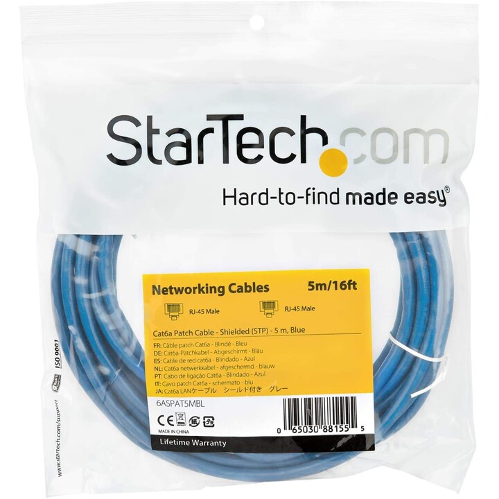 CAVO STARTECH ROSSO RJ45 CAT 6 5M BLU