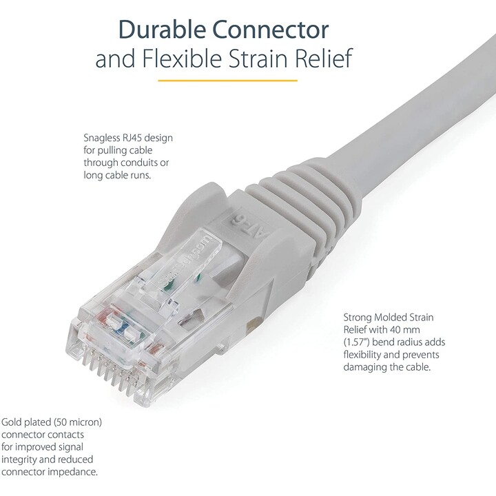 STARTECH NETWORK CABLE RJ45 CAT 6 22.9M GRAY