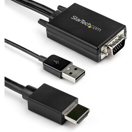CABO STARTECH VGA MACHO + ÁUDIO USB / HDMI MACHO 2M PRETO
