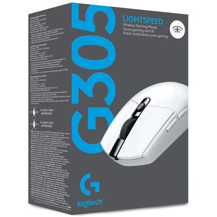 MOUSE LOGITECH WIRELESS GAMING G305 WHITE