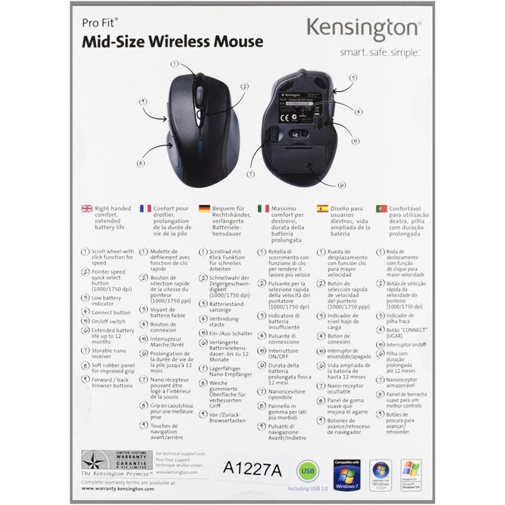 MOUSE KENSINGTON WIRELESS PRO BLUE