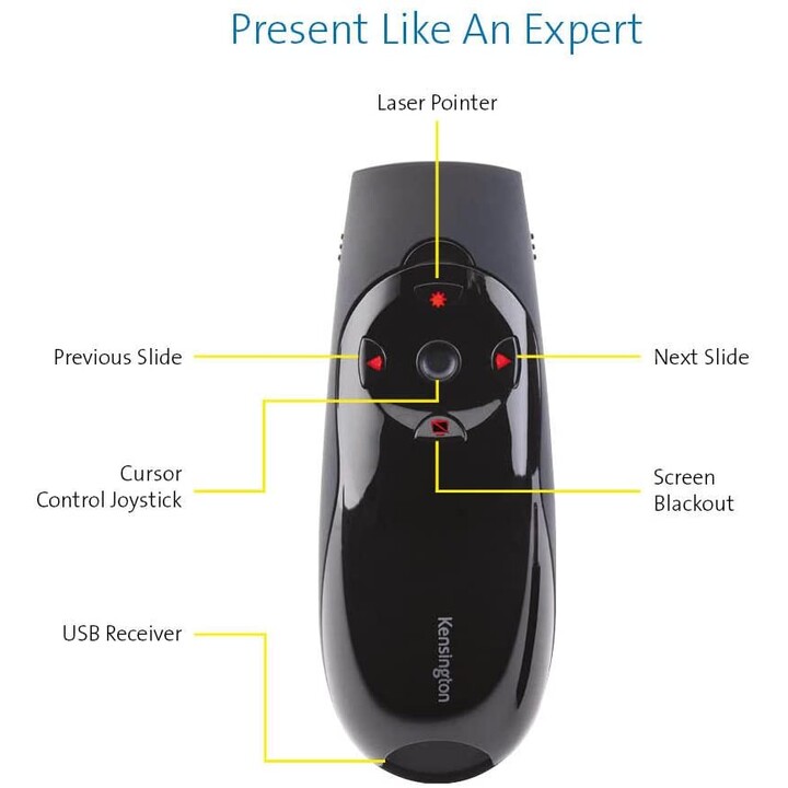 PRESENTATORE KENSINGTON ESPERTO WIRELESS ROSSO LASER