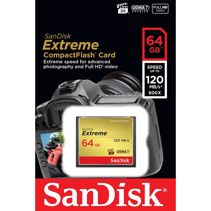 SANDISK EXTREME COMPACT FLASH-SPEICHER 64 GB