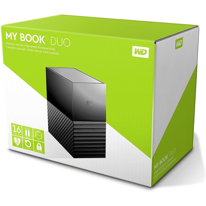WD My Book Duo - 16 TB (HDD externo, USB-C 3.0, WDBFBE0160JBK)