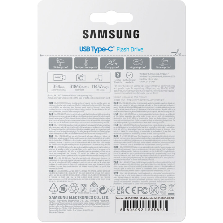 Samsung MUF-128DA USB FLASH DRIVE 128GB USB TYPE-C 3.2 GEN 1 (3.1 Gen 1) BLUE