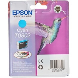 CARTUCHO DE FOTOS EPSON T0802 CYAN STYLUS R265 / R285 / R360 / RX560 / RX585 / RX685 / PW700W / PX800FW
