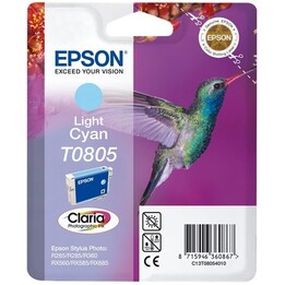 CARTUCHO EPSON T0805 CYAN CLARO STYLUS PHOTO R265/R285/R360/RX560/RX585/RX685/PW700W/PX800FW