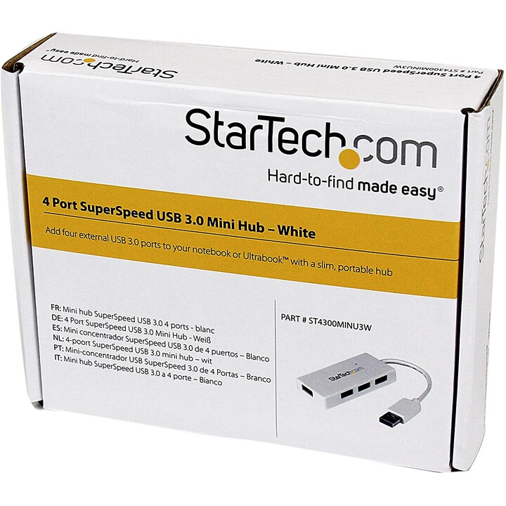 HUB STARTECH ST4300MINU3 4 USB 3.0 PORTS BRANCO