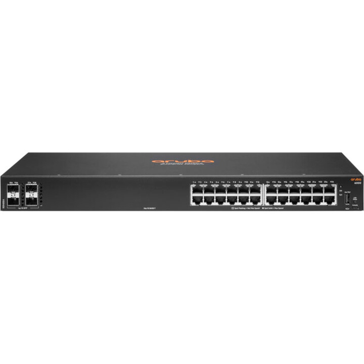 Flusso d'aria lato switch gestito HPE Aruba CX 6000 24G 4SFP (24 porte + 4 porte SFP 1G R8N88A)