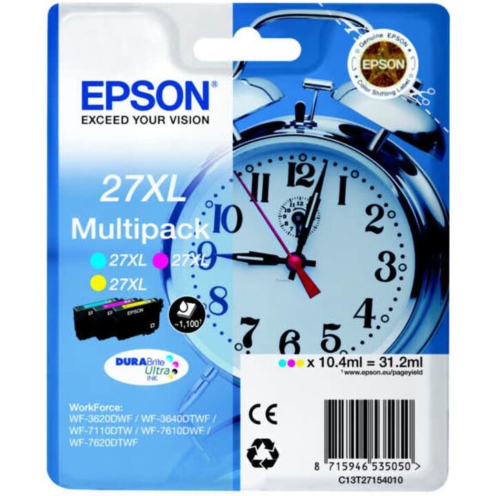 CARTUCCIA MULTIPACK EPSON 27 XL WF-3620DWF WF-3640DTWF WF-7110DTW WF-7610DWF WF-7620DTWF