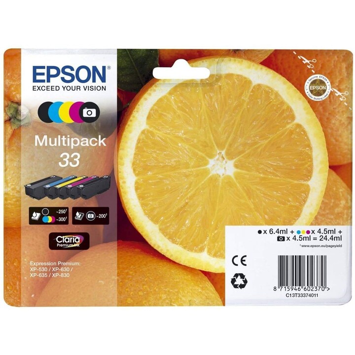 CARTUCHO EPSON 33 MULTIPACK EXPRESSION HOME XP-63 830 EXPRESSION PREMIUM XP-530