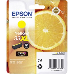 Cartucho Epson 33XL Amarillo EXPRESSION HOME XP-63 830 EXPRESSION PREMIUM XP-530