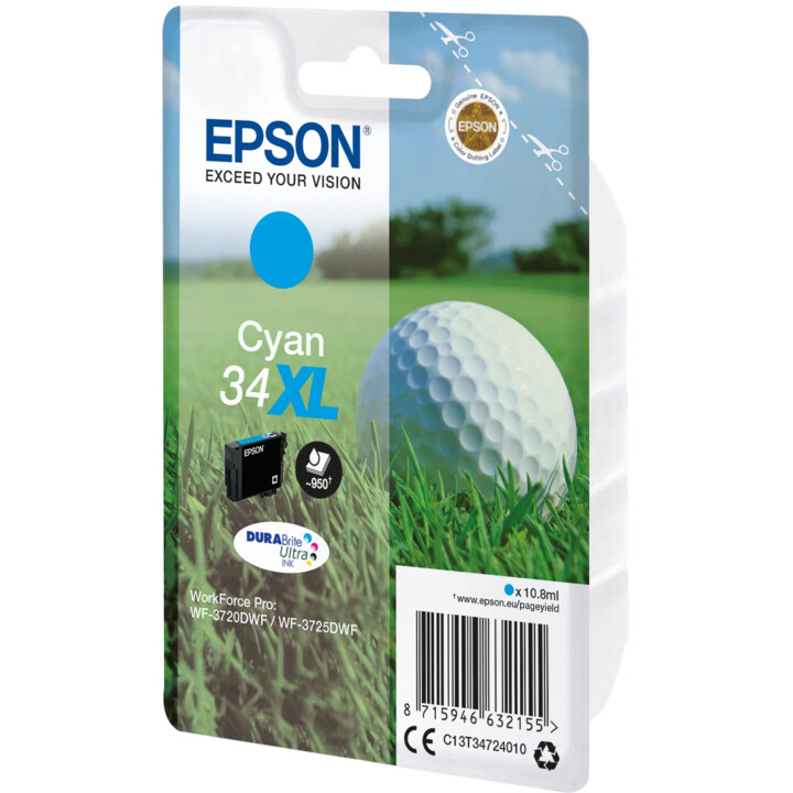 CARTUCHO EPSON 34XL CYAN WORKFORCE PRO WF-3720/25