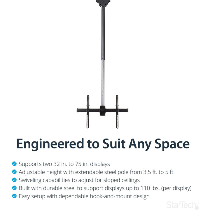 Startech Flatpnlceil Ceiling Support 75'' Black