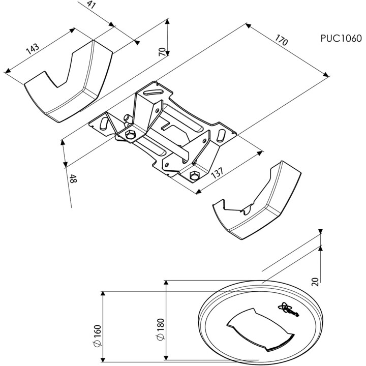 Monitor SUPPORT VOGEL'S PUC 1060 CEILING SUPPORT