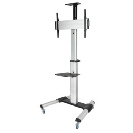 SUPORTE PARA MONITOR DE PISO MÓVEL TOOQ 37"-70" PRATA/PRETO
