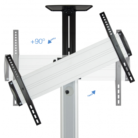 MOBILE FLOOR MONITOR SUPPORT TOOQ 37"-70" SILVER/BLACK