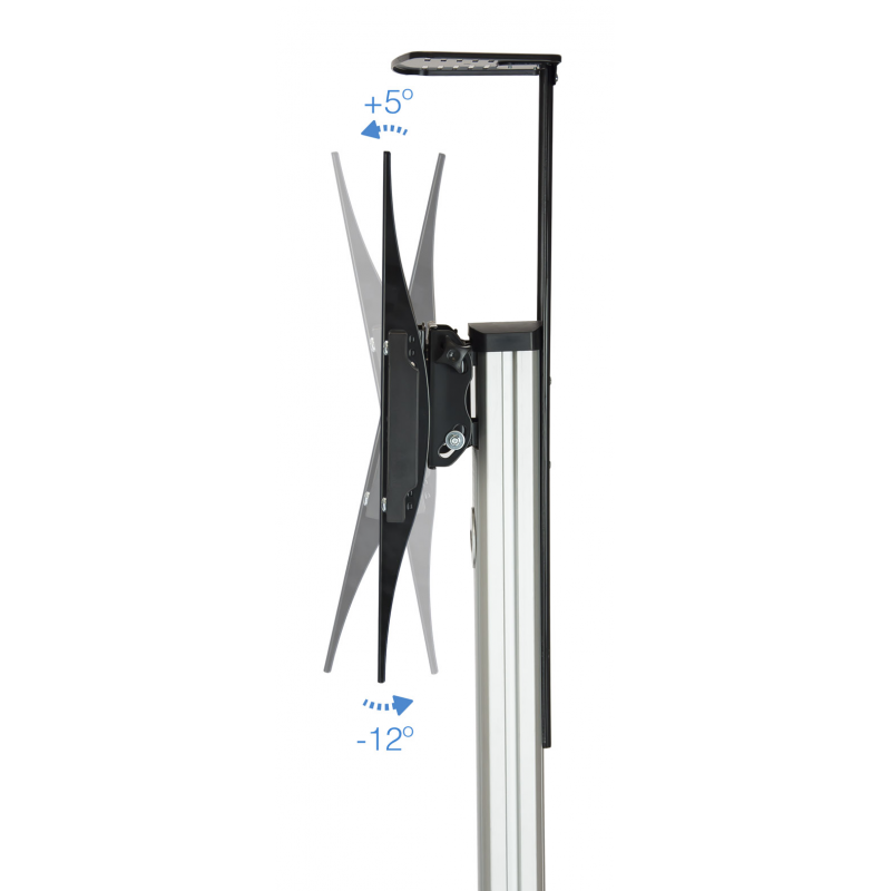 MOBILE FLOOR MONITOR SUPPORT TOOQ 37"-70" SILVER/BLACK