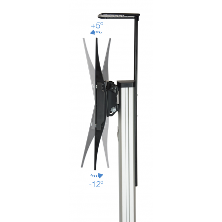 MOBILE FLOOR MONITOR SUPPORT TOOQ 37"-70" SILVER/BLACK