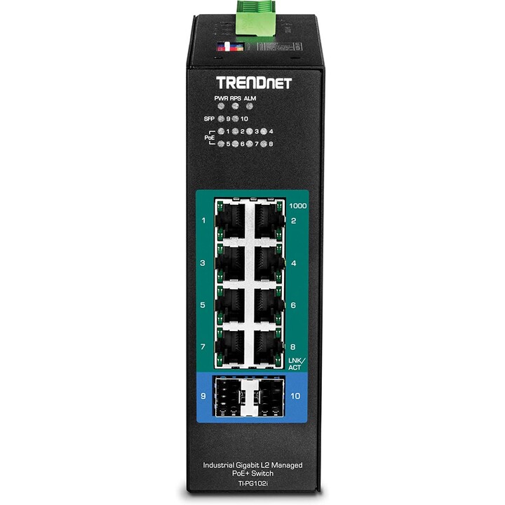 Managed Switch TRENDnet TI-PG102I 10 Ports/ RJ-45 Gigabit 10/100/1000 / PoE/ SFP