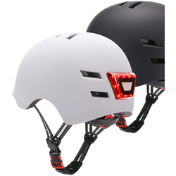 YOUIN MA1011 LED FRONT AND REAR WHITE HELMET SIZE L FOR SCOOTER