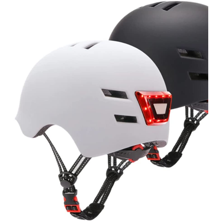 YOUIN MA1011 LED FRONT AND REAR WHITE HELMET SIZE L FOR SCOOTER