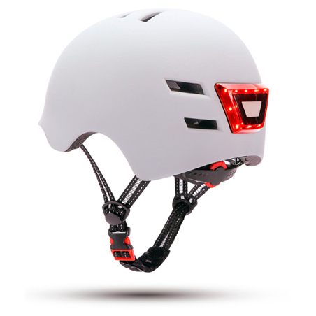 YOUIN MA1011 LED FRONT AND REAR WHITE HELMET SIZE L FOR SCOOTER