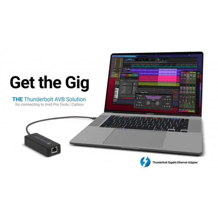Adaptador Thunderbolt AVB - Adaptador Gigabit Ethernet compacto y profesional alimentado por bus con soporte AVB para computador