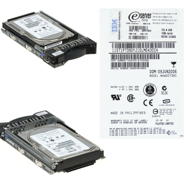 DISQUE DUR IBM 73 Go 10K RPM U320 HOTSWAP RÉNOVÉ