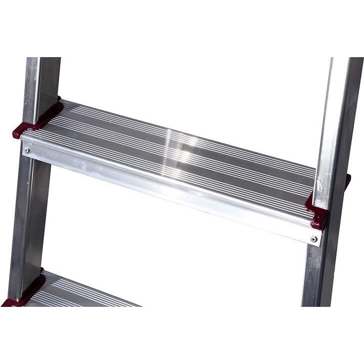 Escalera de tijera Krause Corda con 5 peldaños de aluminio y plataforma de seguridad, capacidad de alcance 3M