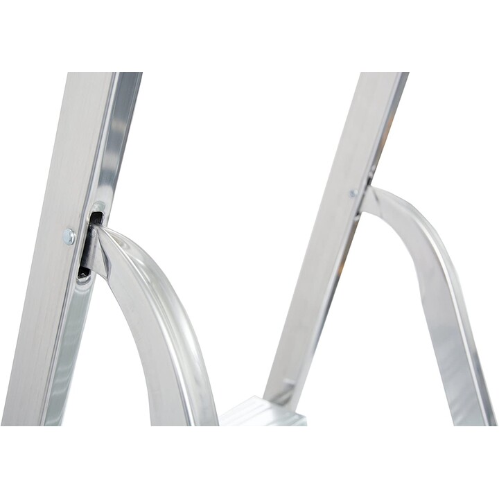 Escalera de tijera Krause Corda con 5 peldaños de aluminio y plataforma de seguridad, capacidad de alcance 3M