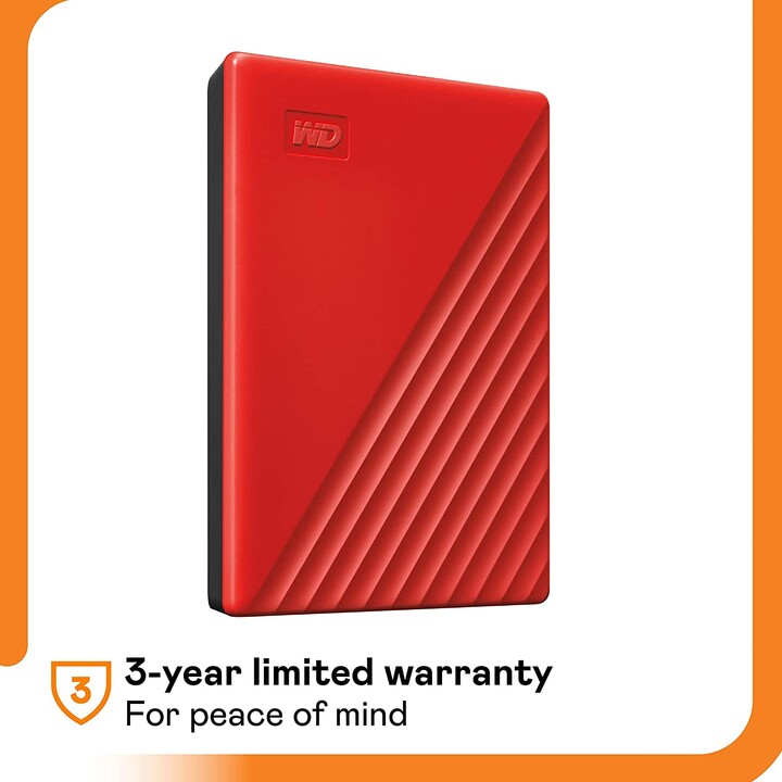 WESTERN DIGITAL MON PASSEPORT WDBPKJ0040BRD 4 To ROUGE