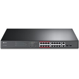 TP-LINK TL-SL1218MP Non-géré Gigabit Ethernet (10/100/1000) Noir Connexion Ethernet, supportant l'alimentation via ce port (PoE)